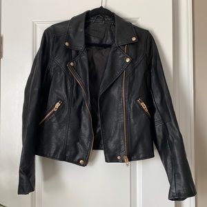 Black Faux Leather Moto Jacket